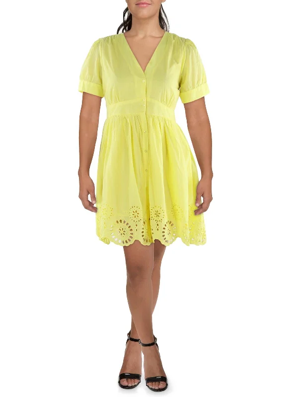 The Latest Fashion Trends Womens Scalloped Midi Shirtdress